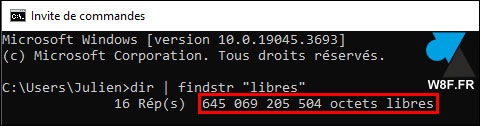 hdd dir findstr libres 3