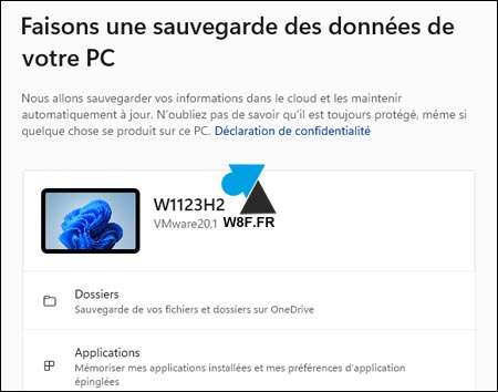 sauvegarde windows onedrive