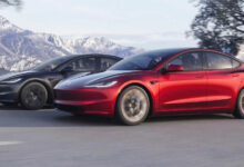 Tesla Model 3 Highland rouge noir