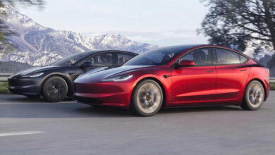 Tesla Model 3 Highland rouge noir