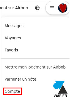 airbnb compte menu