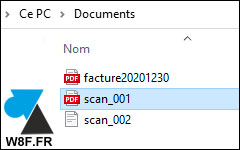 w10 fichiers scan