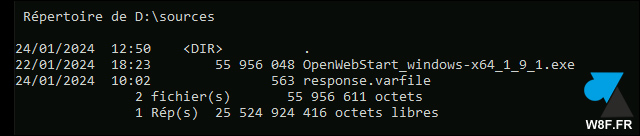 dir openwebstart response varfile