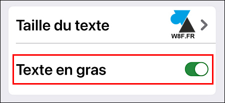 ios texte en gras