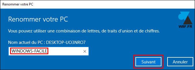 nouveau nom pc windows 10