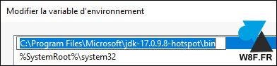 variable environnement path openjdk