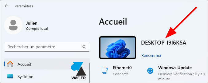 voir nom pc windows 11