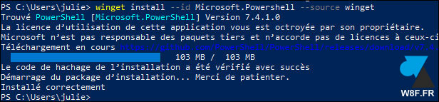 winget install powershell 7