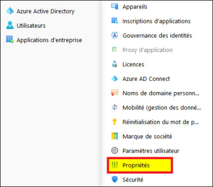 Microsoft 365 Azure proprietes