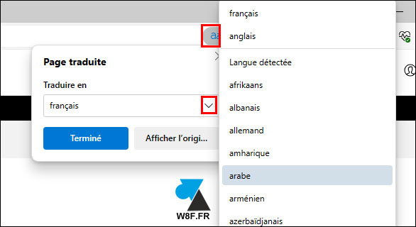 edge traduction autre langue arabe