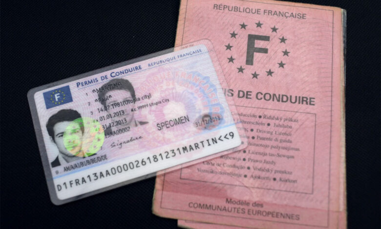 permis france nouveau ancien rose