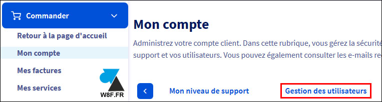 ovh gestion utilisateurs