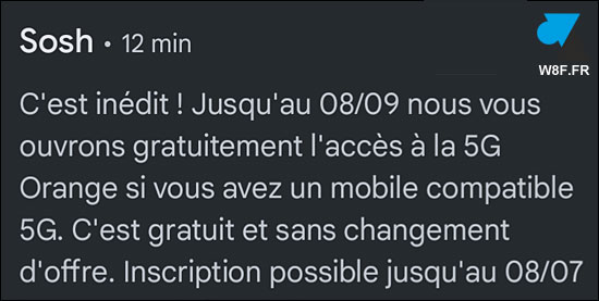 Sosh 5G gratuite