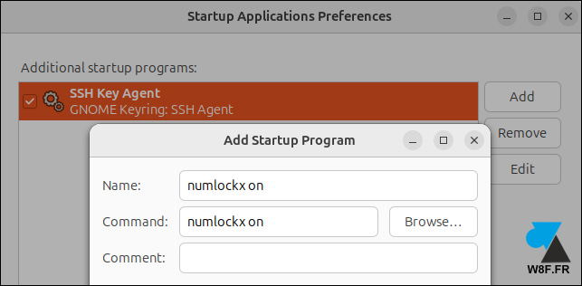 numlockx startup applications