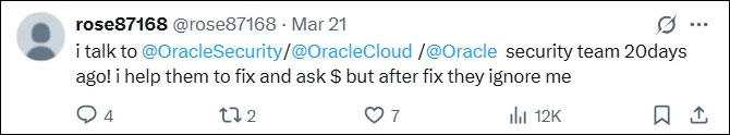 piratage oracle cloud twitter x