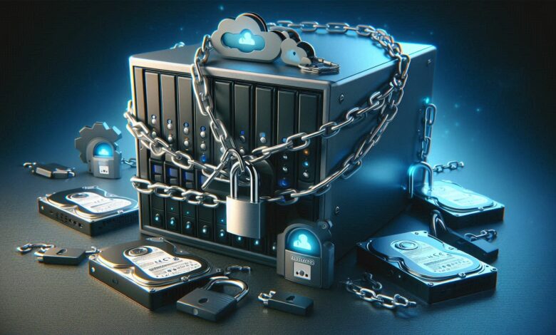 AI NAS verrouillé chaines disque dur cadenas.jpeg