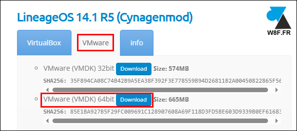 telecharger lineageos vmware android