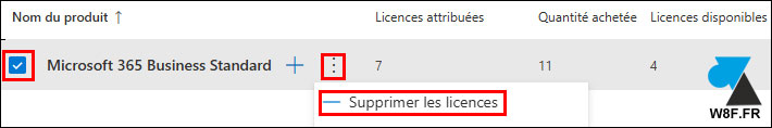 Microsoft 365 supprimer licences