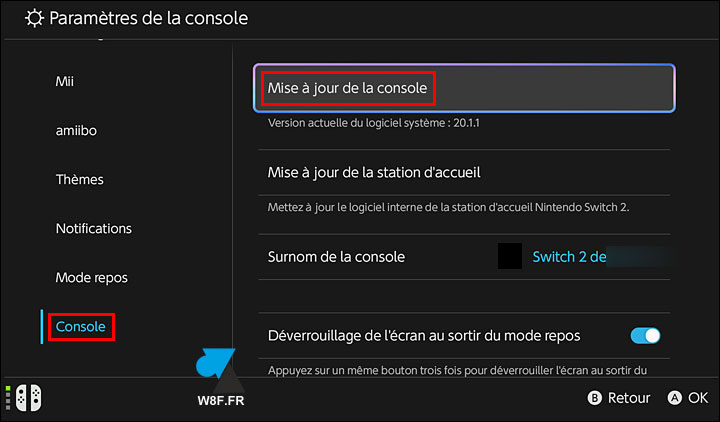 Nintendo Switch 2 mise a jour update