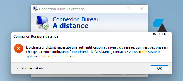 erreur bureau a distance