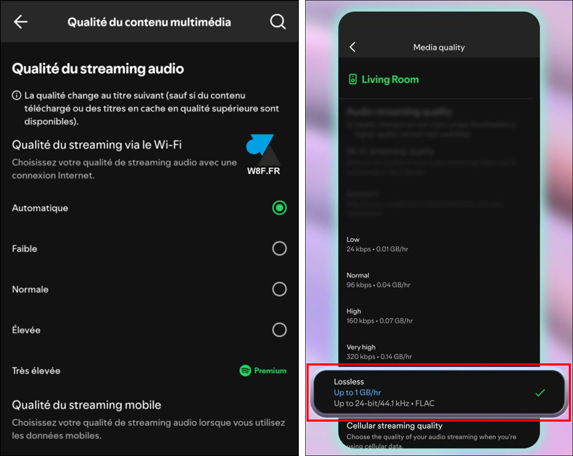 spotify lossless activer