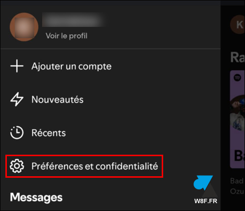 spotify preferences parametres
