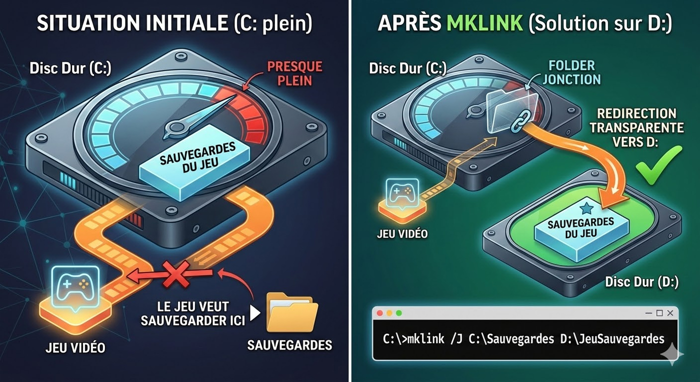 Créer un lien symbolique sous Windows (mklink)