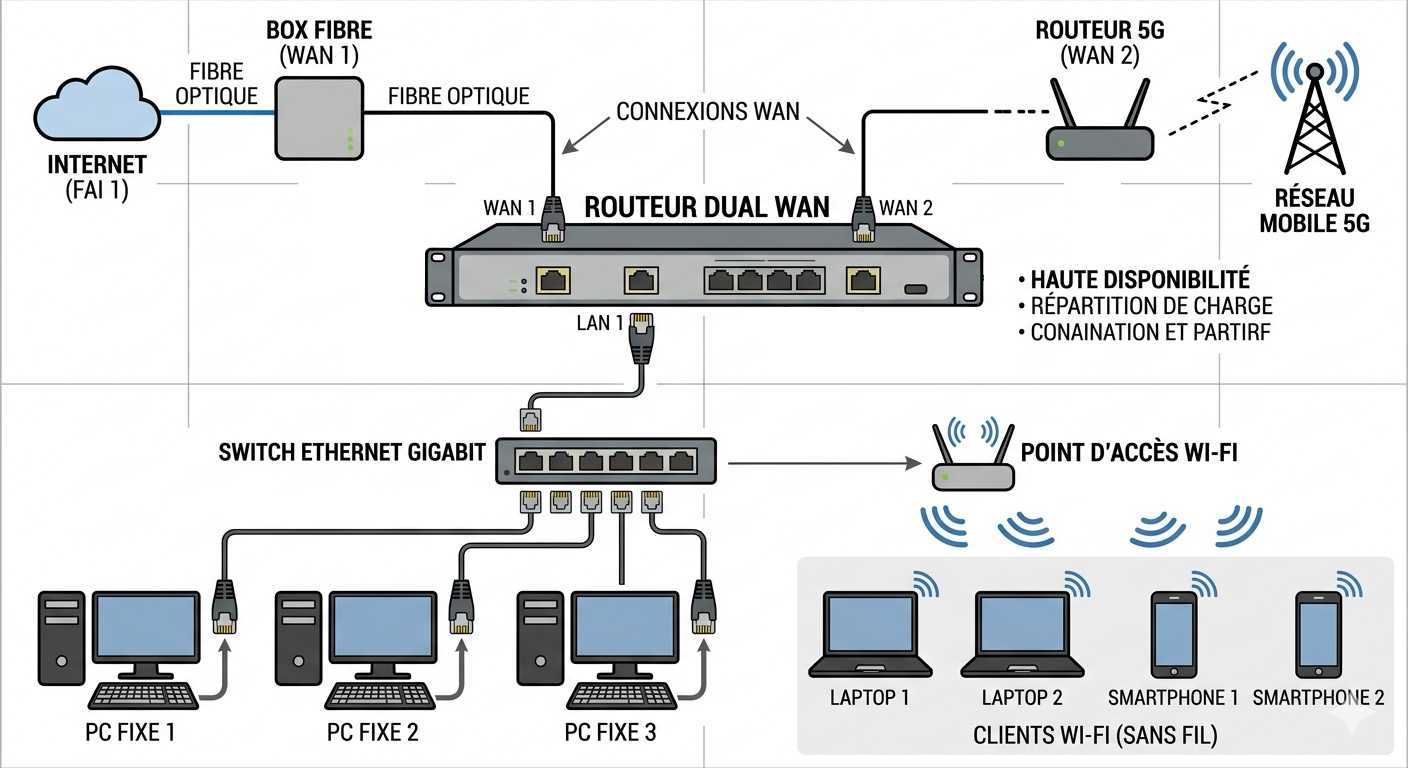 schema principe double wan schema principe double wan