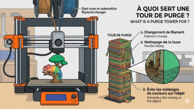 tour de purge imprimante 3D