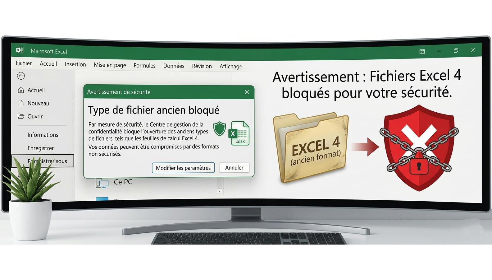 Excel : "Vous essayez d'ouvrir un type de fichier qui a été bloqué..."