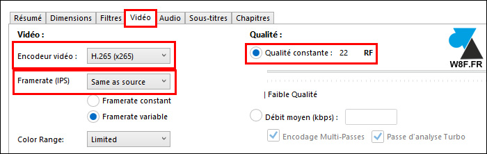 handbrake video mp4 h265
