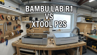 bambu lab r1 vs xtool p2s photo