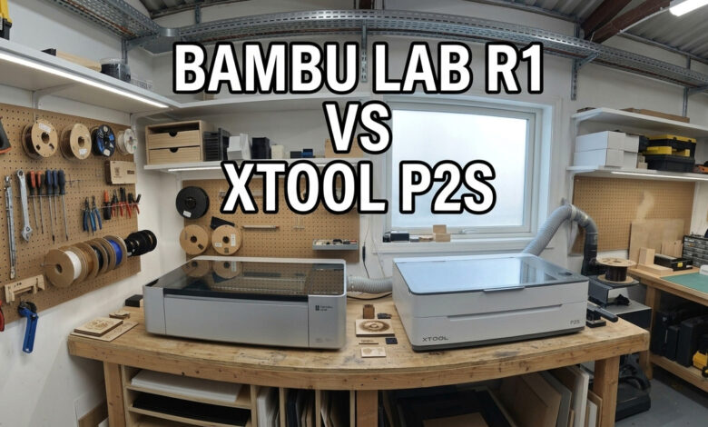 bambu lab r1 vs xtool p2s photo